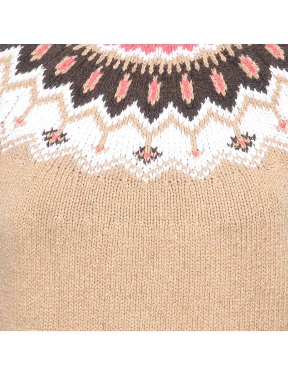 Fairisle Polo Neck Jumper - M