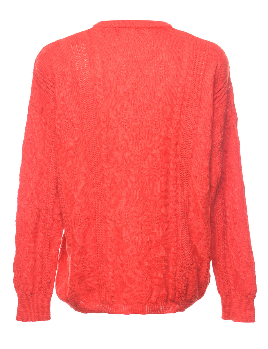 Cable Knit Jumper - L