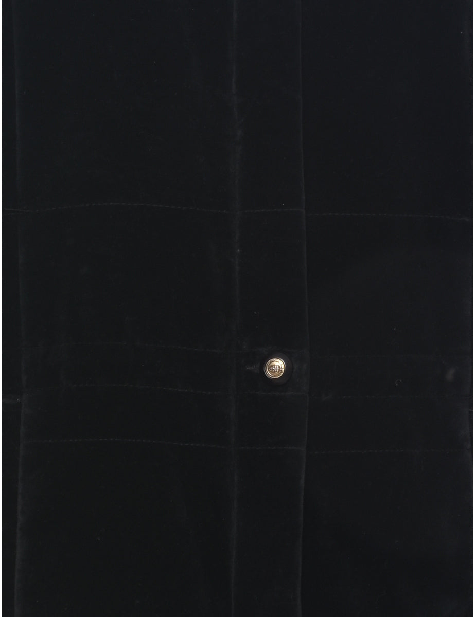 Velvet Black Coat - L