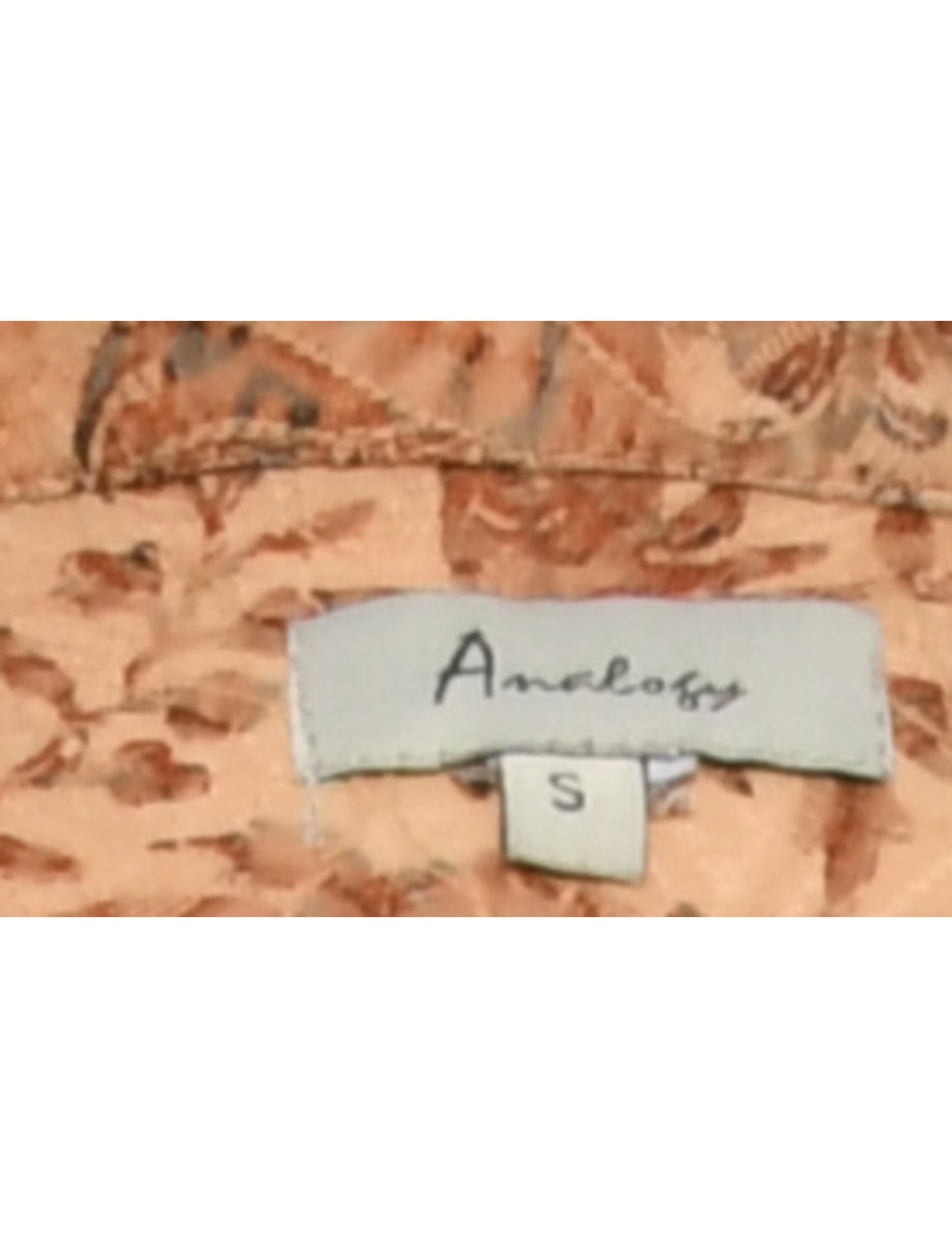 Printed Brown Jacket - L