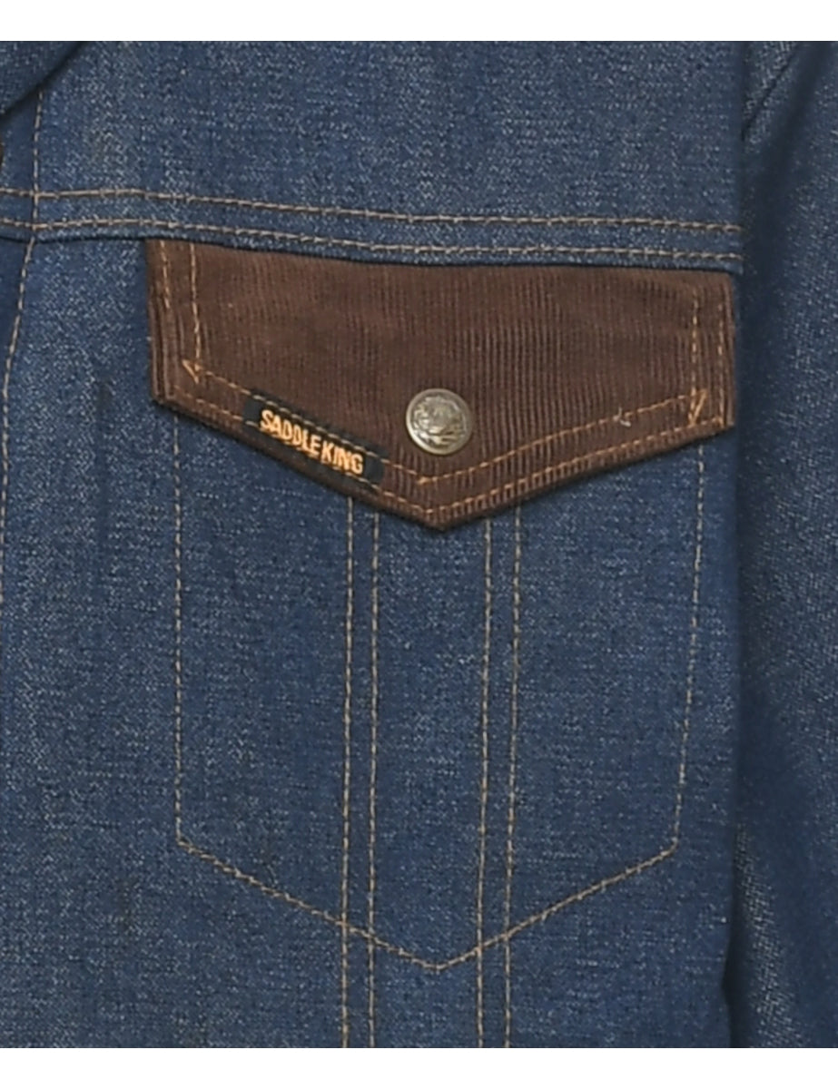 Indigo Shearling Denim Jacket - XL