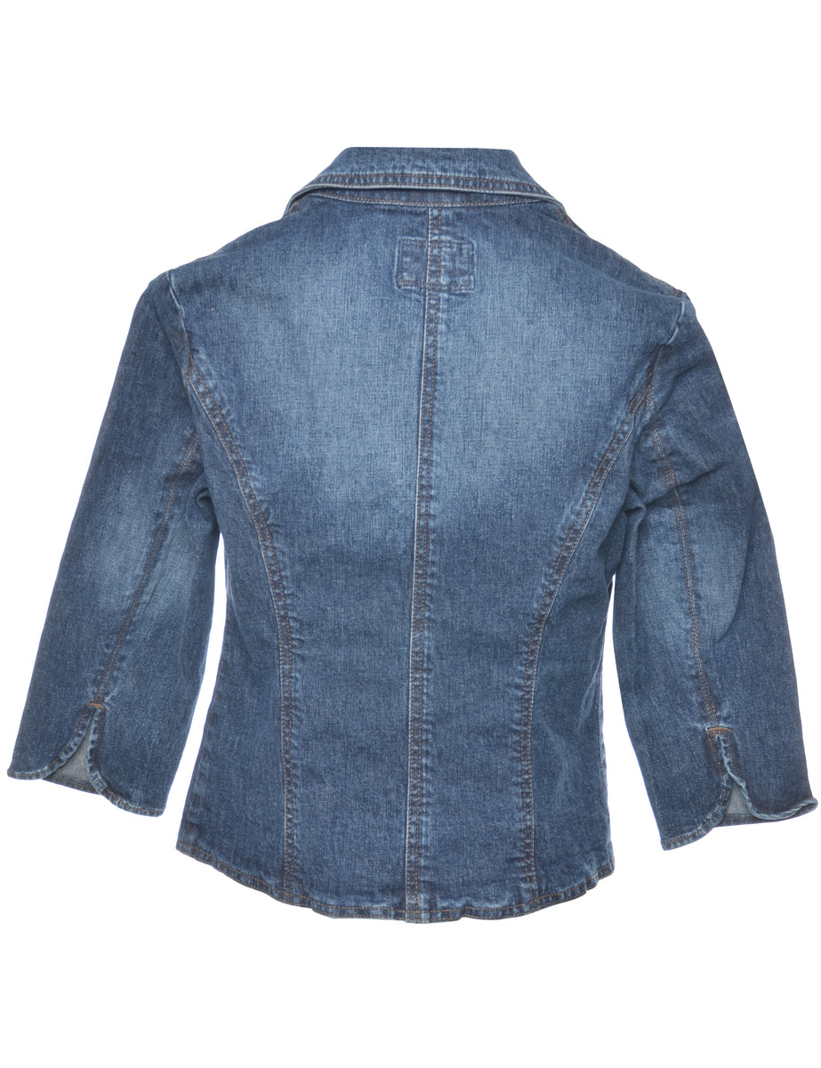 Button Front Denim Jacket - S