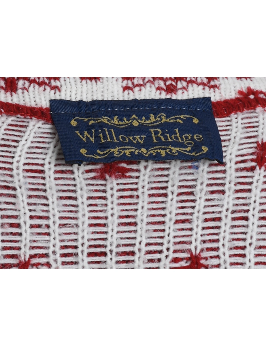 Red Nordic Jumper - L