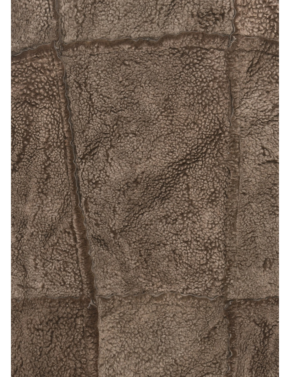 Hooded Dark Brown Suede Sherling Coat - M