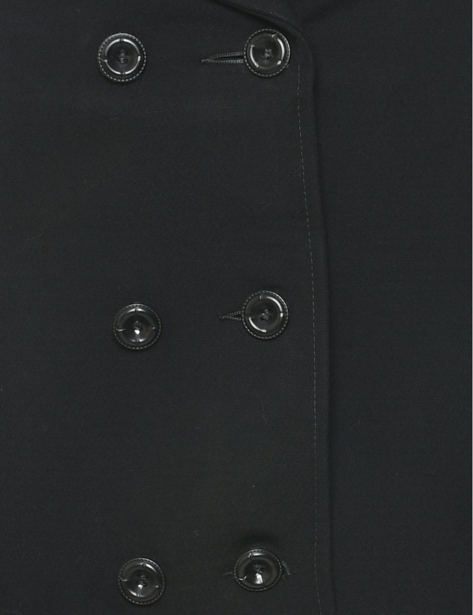 Black Wool Coat - M
