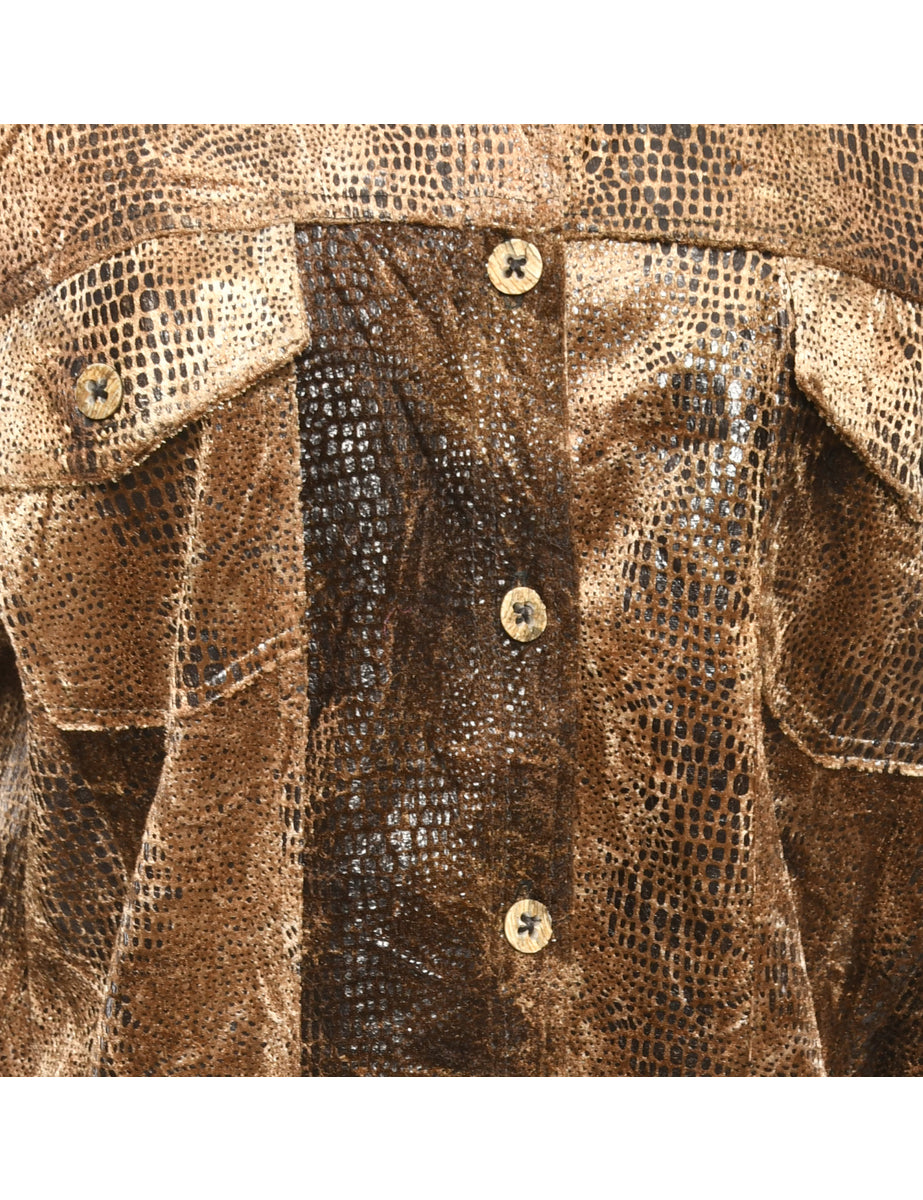 Animal Print Copper Jacket - L