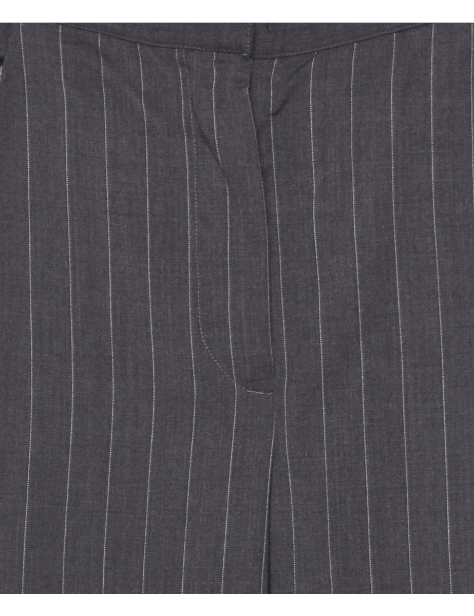Pinstriped Dark Grey Trousers - W27 L33
