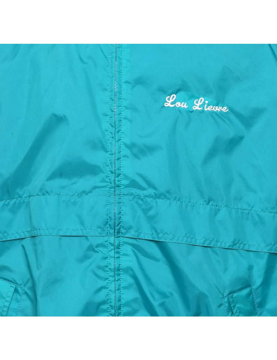 Turquoise & White Rescue Squad Nylon Jacket - L