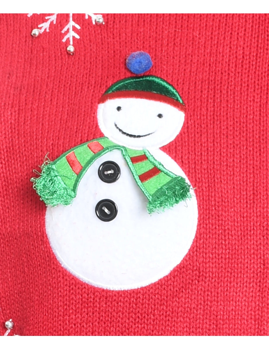 Snowman Christmas Cardigan - M