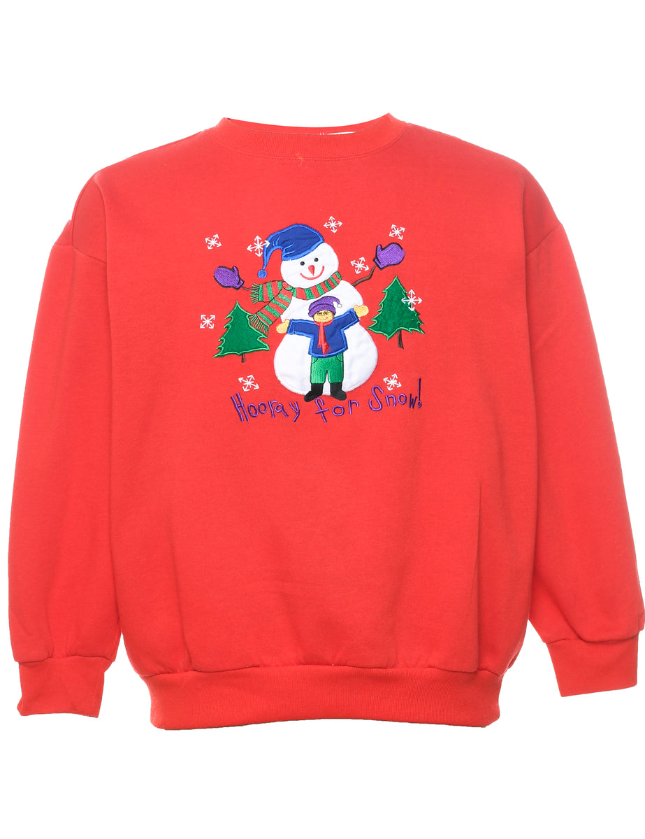Snowman Christmas Sweatshirt - L