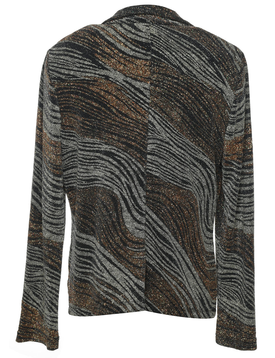 Sparkly Abstract Pattern Evening Jacket - M