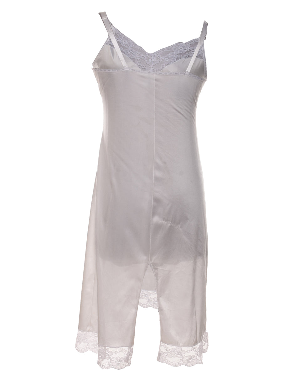 Off-White Lace Trim Slip Dress - S