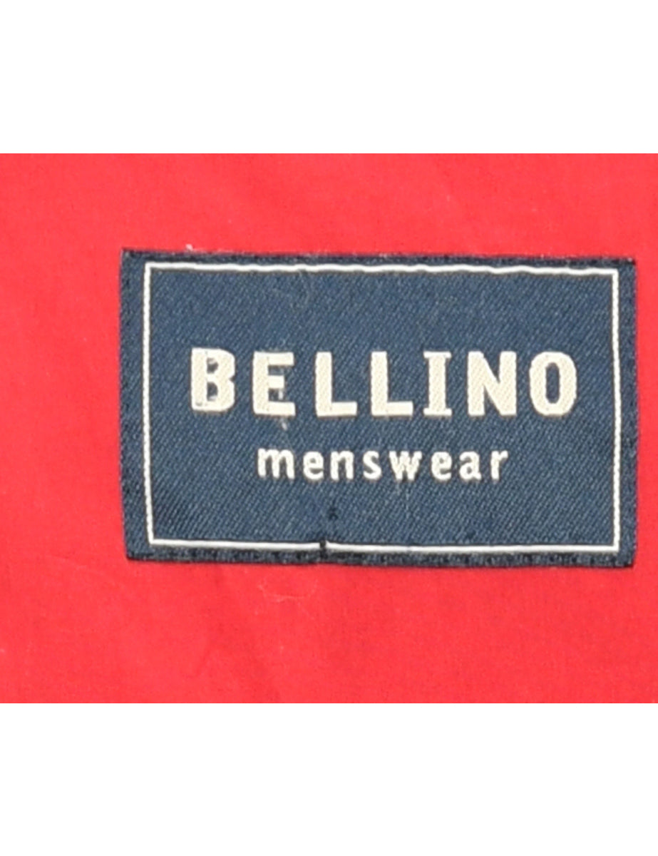 Button Front Red & Navy Ski Jacket - L
