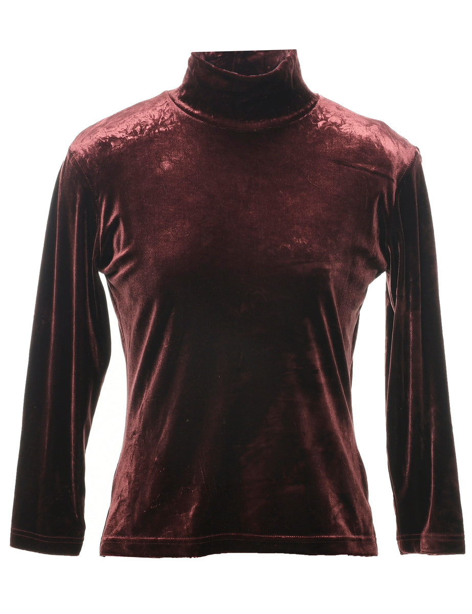 Velvet Fabric Evening Top - M