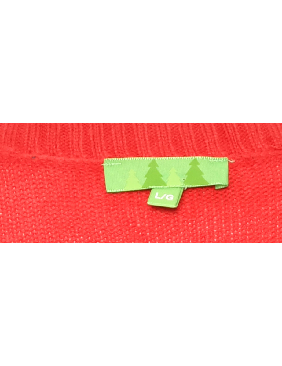 Red  Classic Christmas Jumper - L