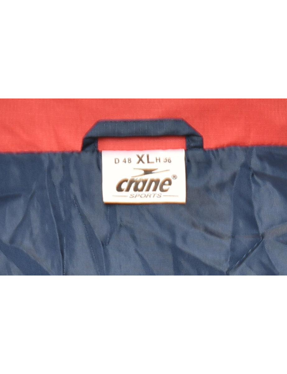 Zip-Front Red & Navy Two-Tone Mountaineering Jacket - XL