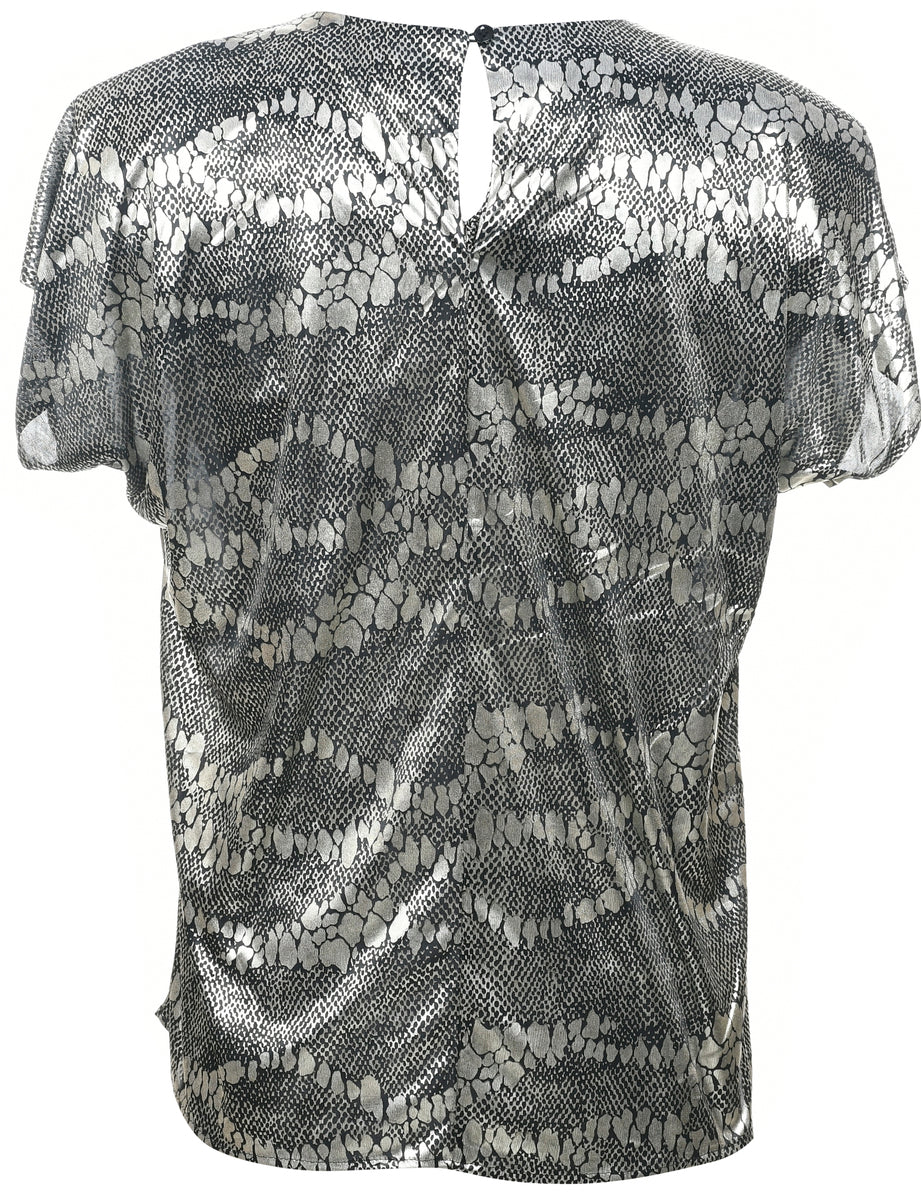 Animal Print Evening Top - M