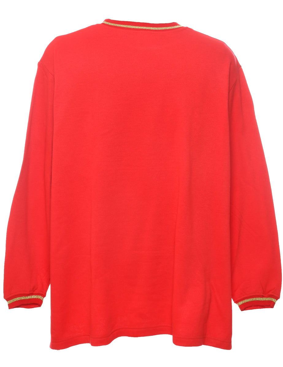 Christmas Tree Print Sweatshirt - XL