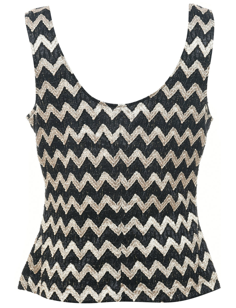 Geometric Evening Top - M