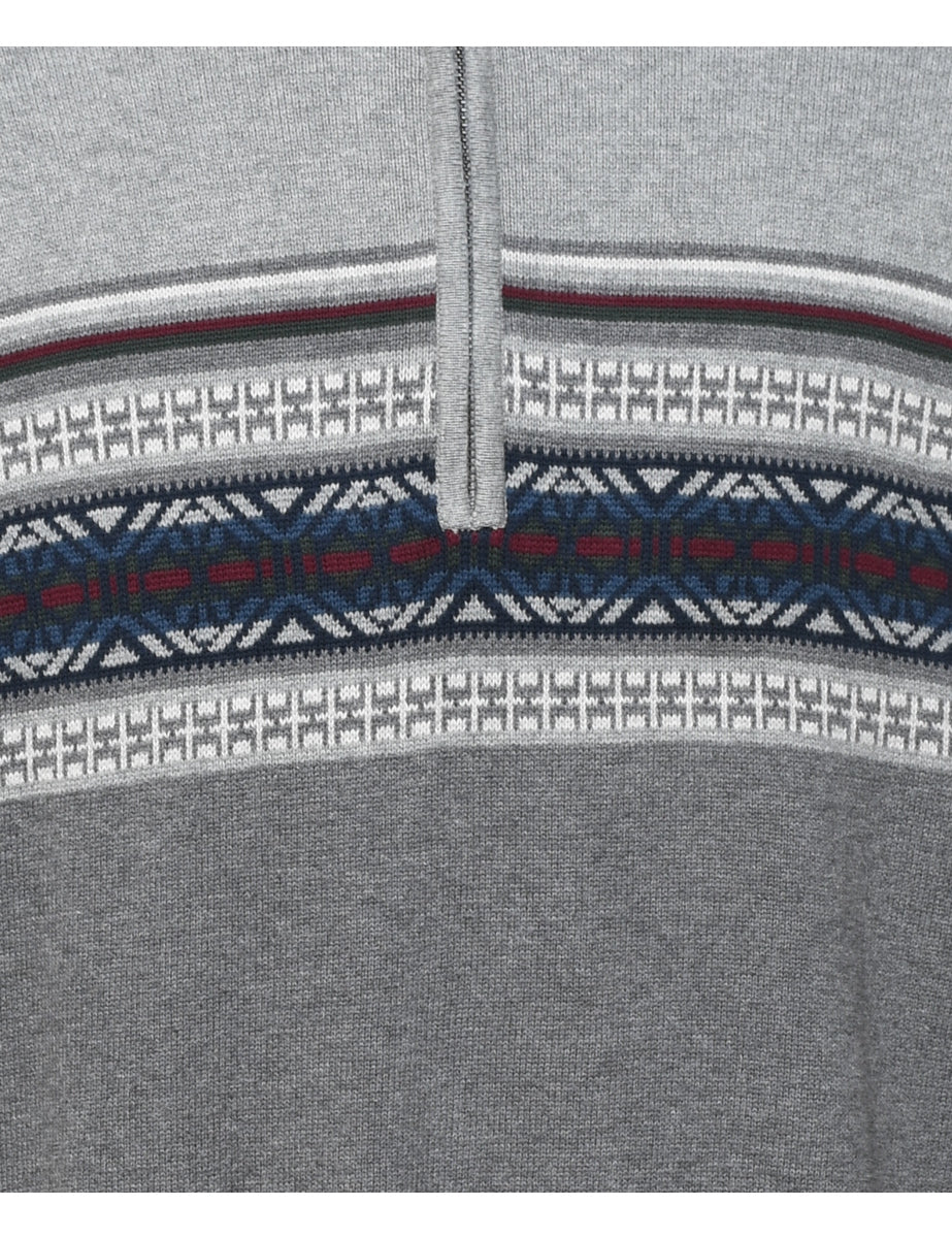 Izod Quarter Zip Nordic Jumper - L