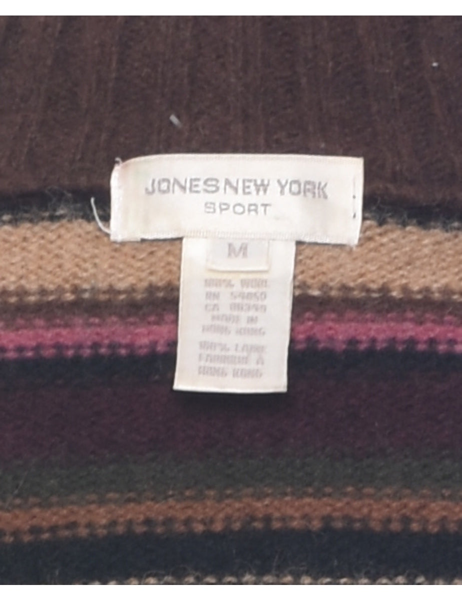 Striped Wool Cardigan - M