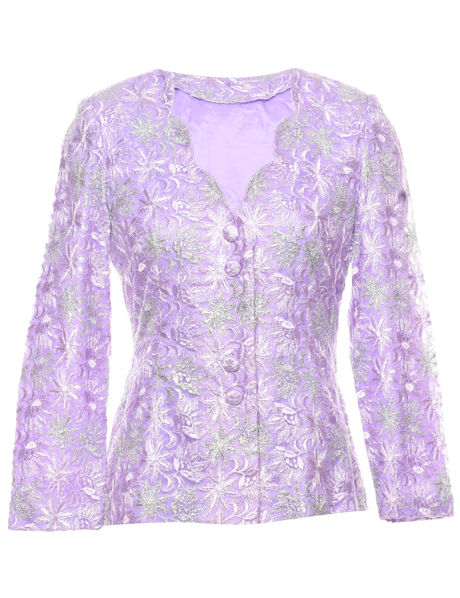 Floral Pattern Evening Jacket - S