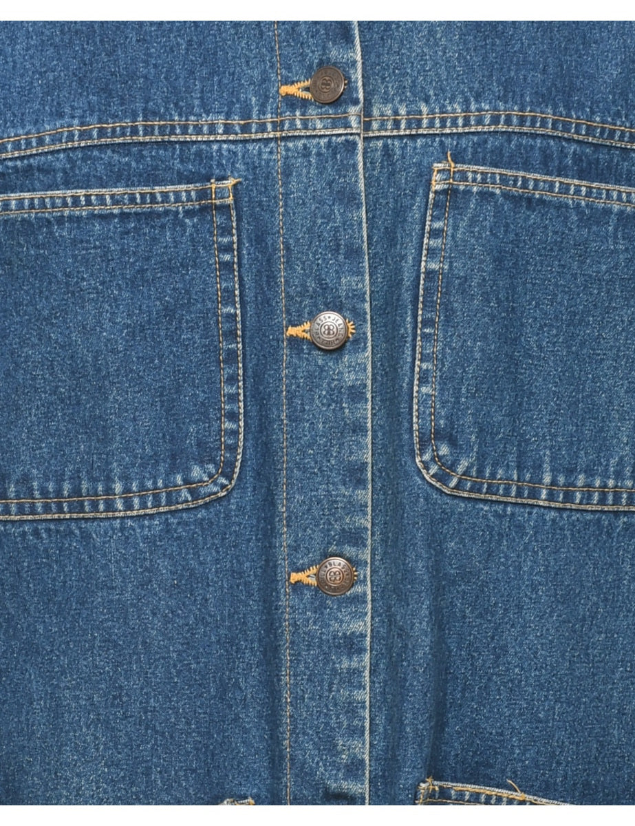 Bill Blass Corduroy Collar Denim Jacket - L