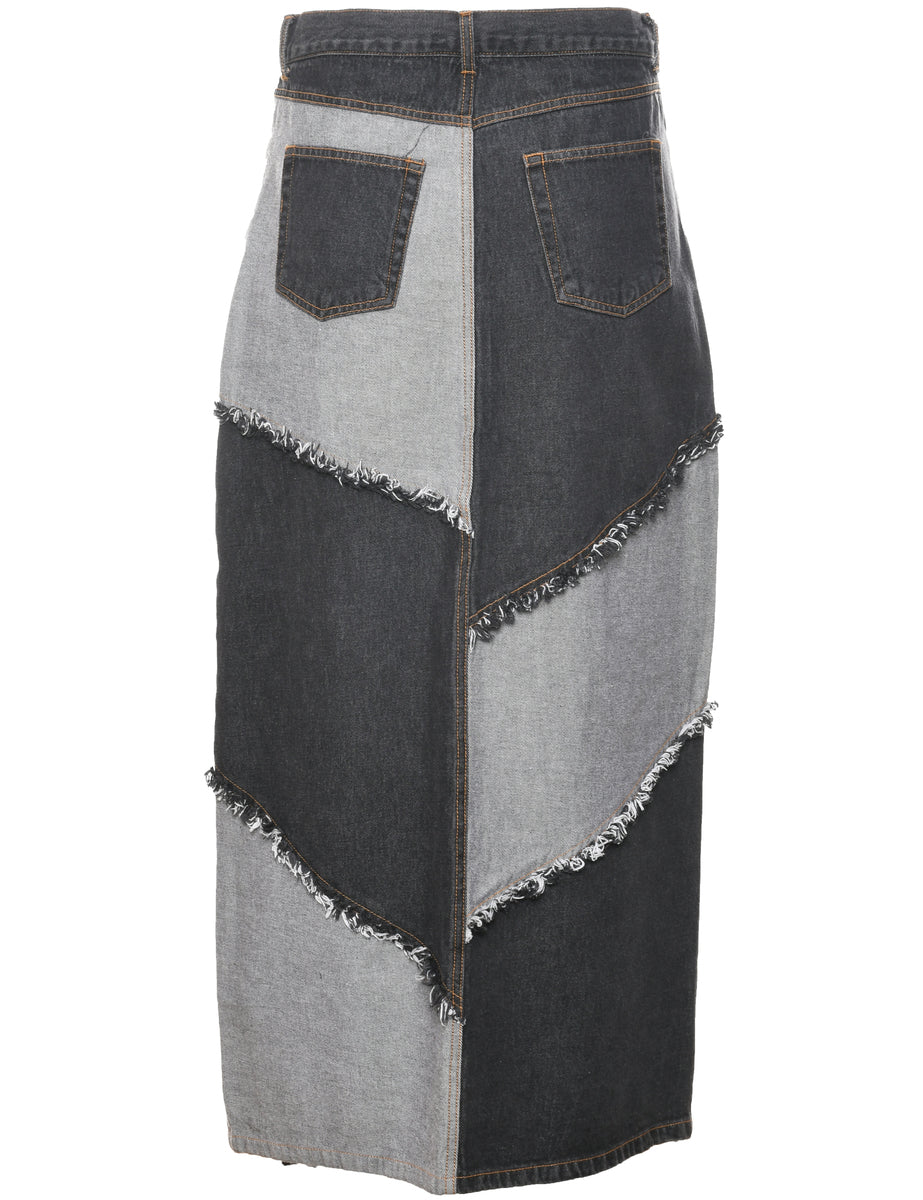Patchwork Denim Skirt - M