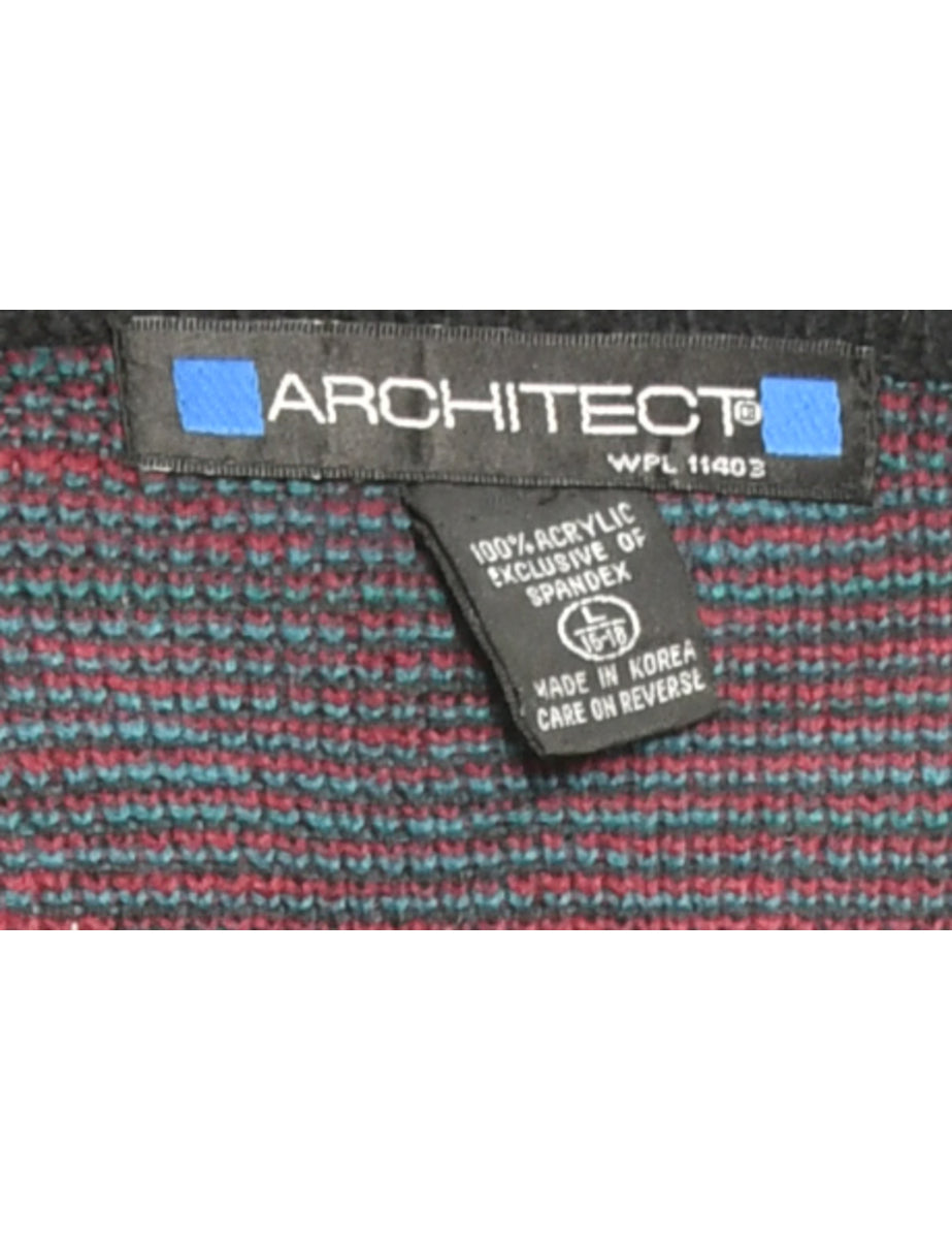 Patterned Black Jumper - L