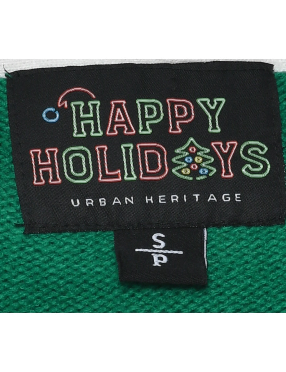 Festive Print Christmas Jumper - S