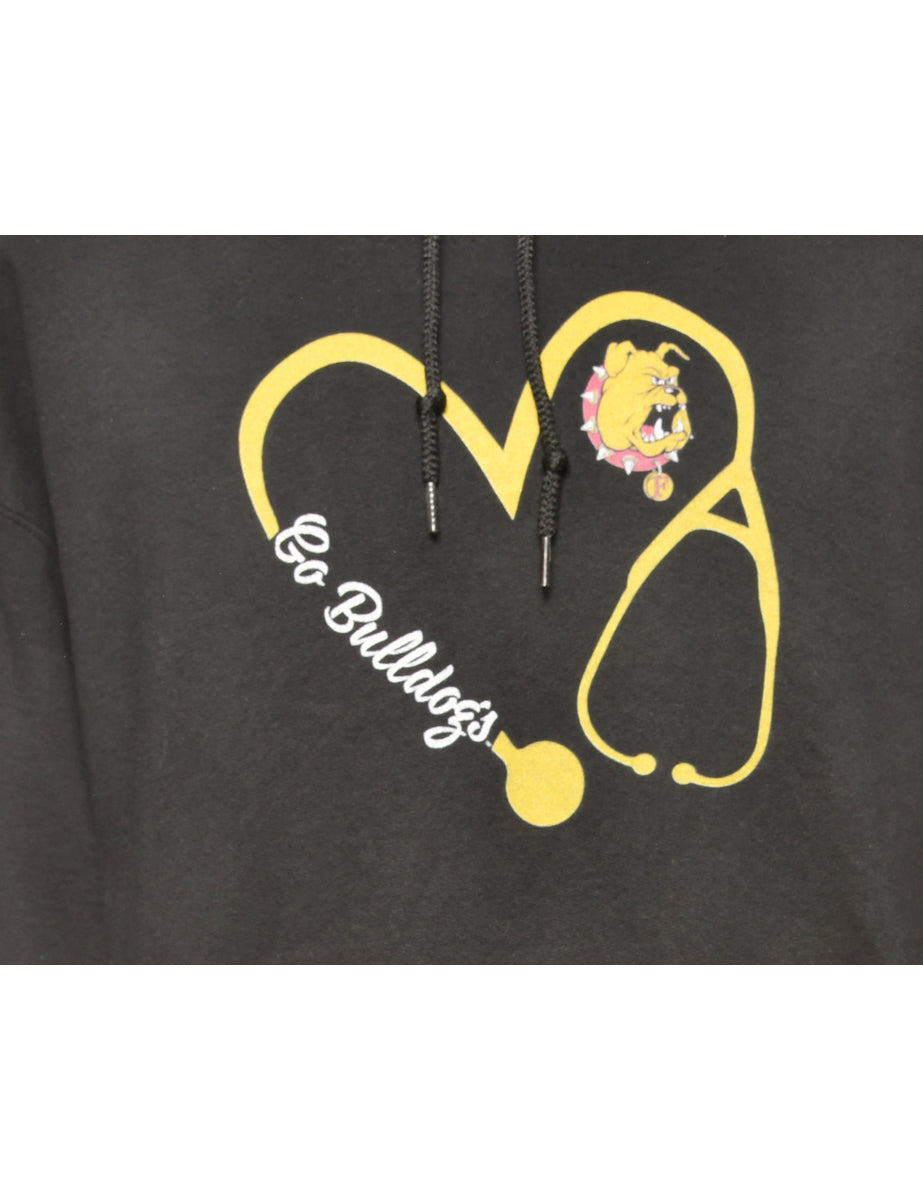 Black Printed Sweatshirt - L