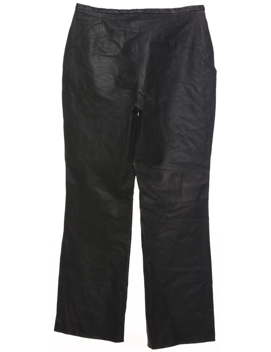 Black Leather Trousers - W31 L31