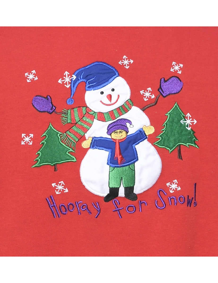 Snowman Christmas Sweatshirt - L