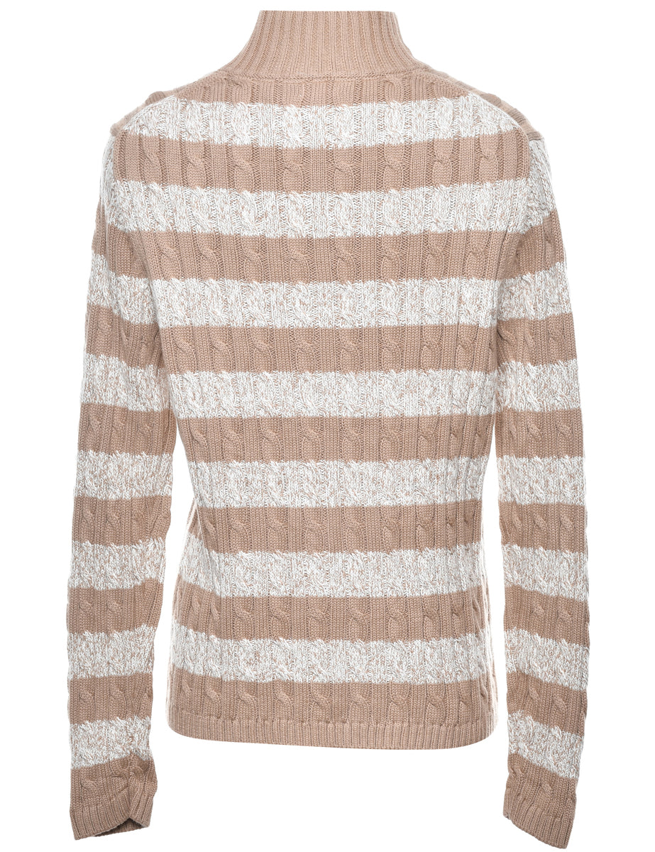 L.L. Bean Striped Cardigan - L