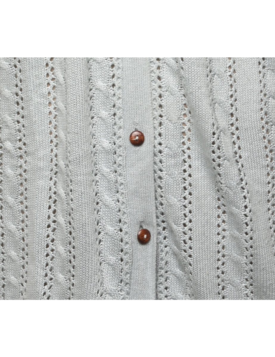Button Front Sweater Vest - L