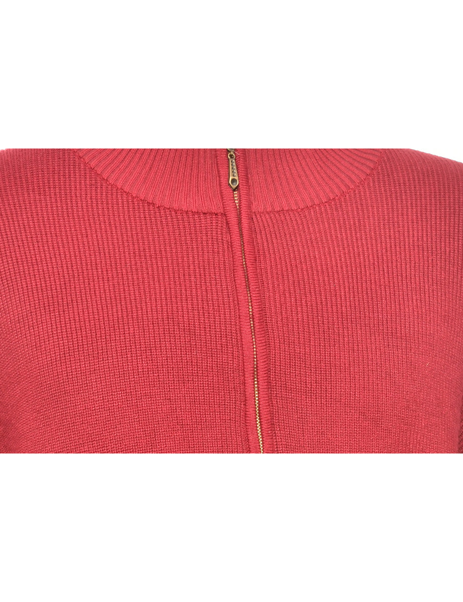 Maroon Quarter Zip Jumper - XL