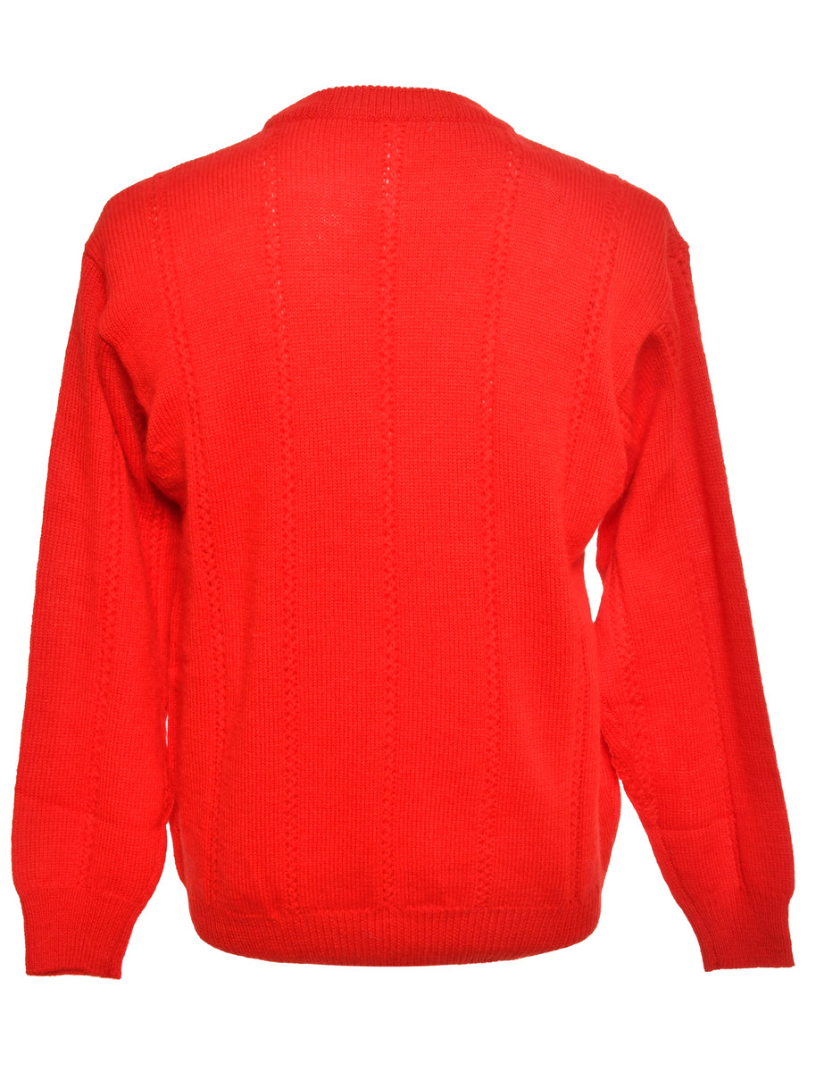 Red Long Sleeved Jumper - M