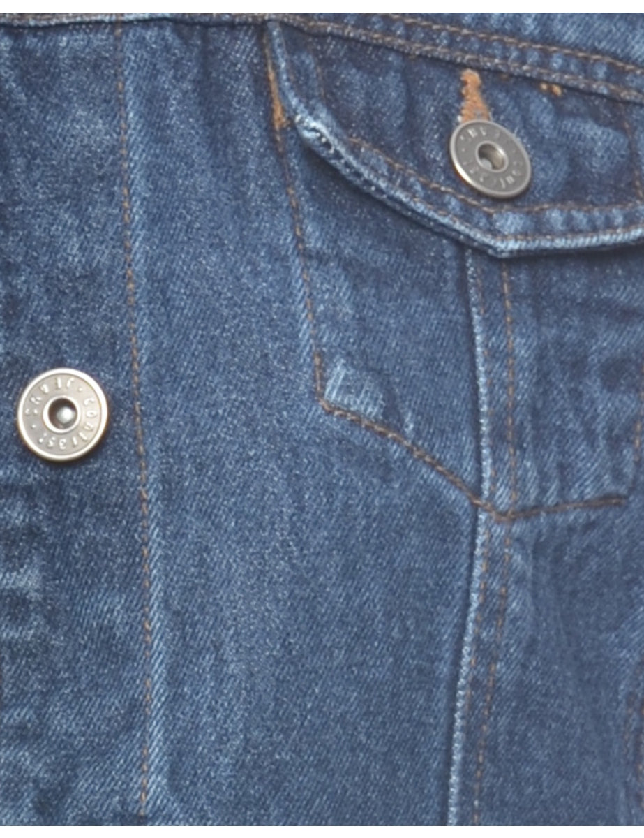Button Front Denim Jacket - L