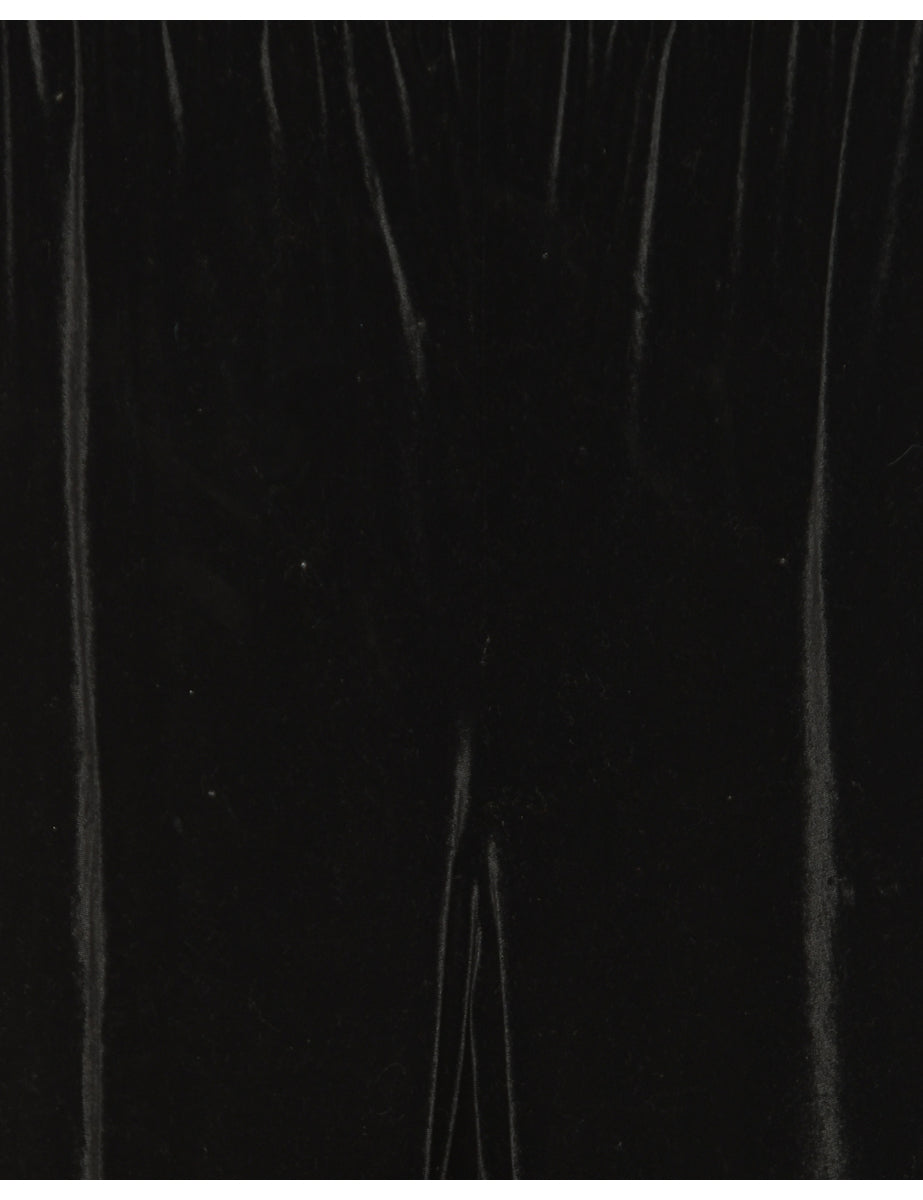 Velvet Fabric Black Trousers - W34 L37