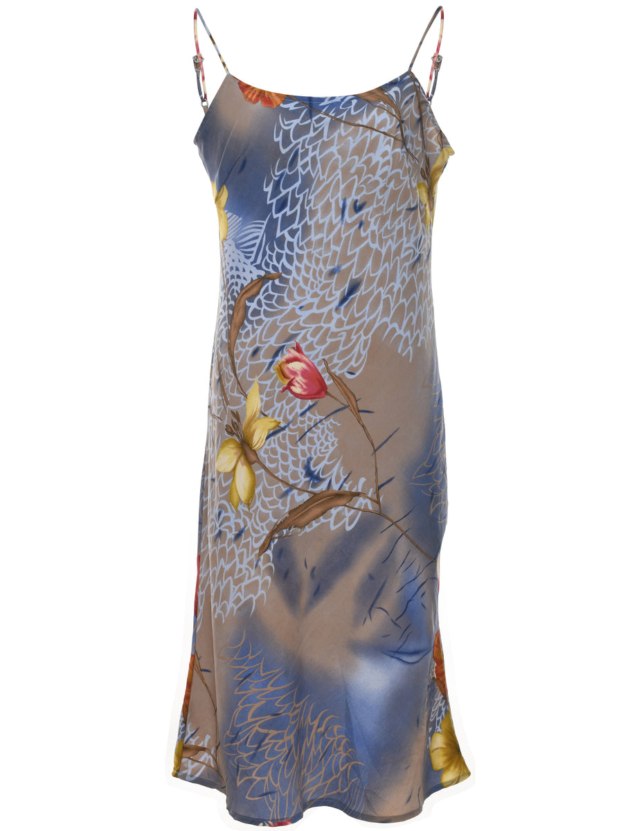 Floral Print Multi-Colour Slip Dress - M