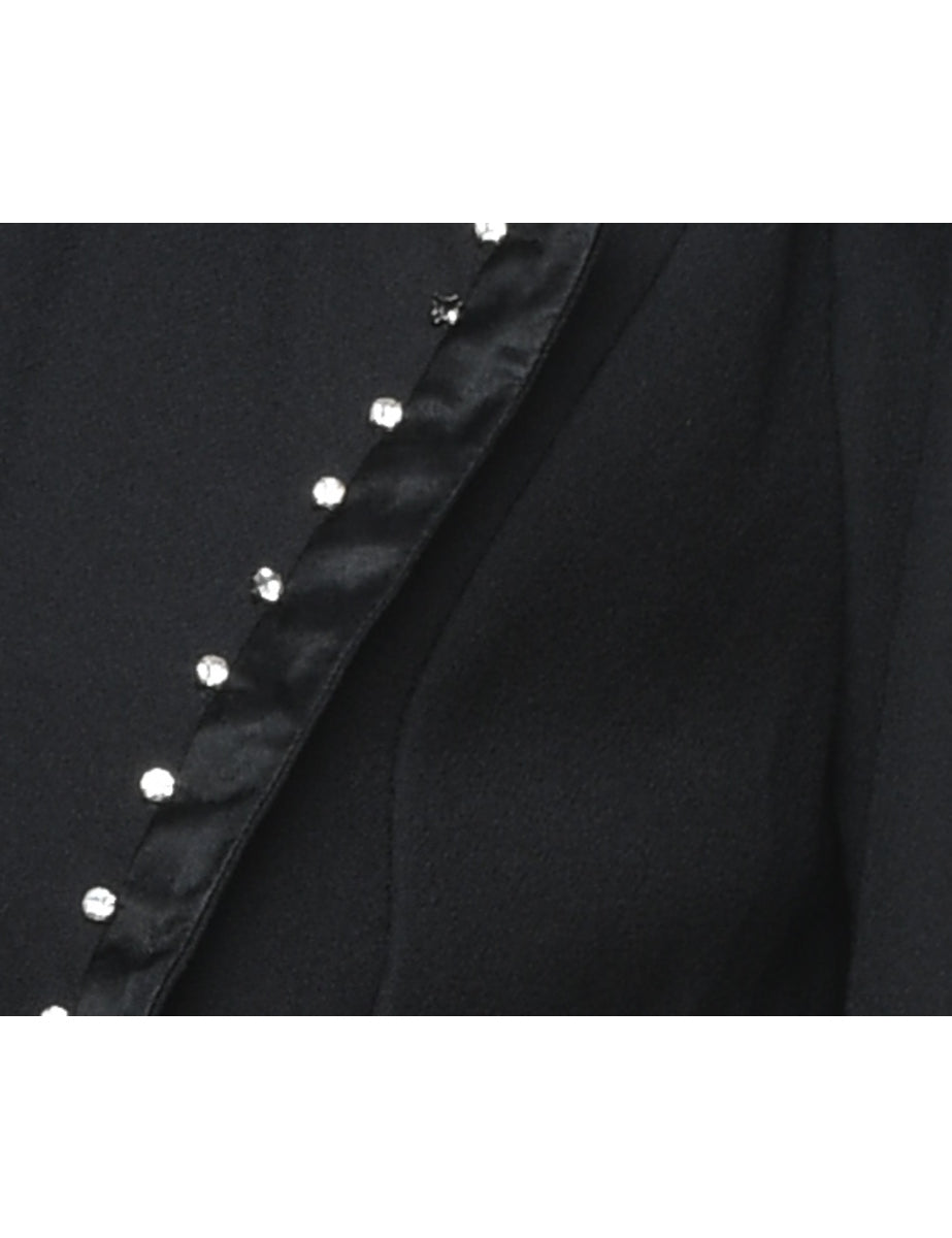 Cropped Black Diamonte Detail Jacket - S