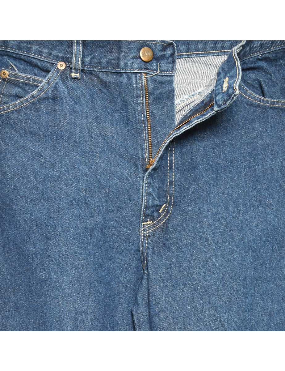 Zip Front Indigo Straight Fit Jeans - W28 L32