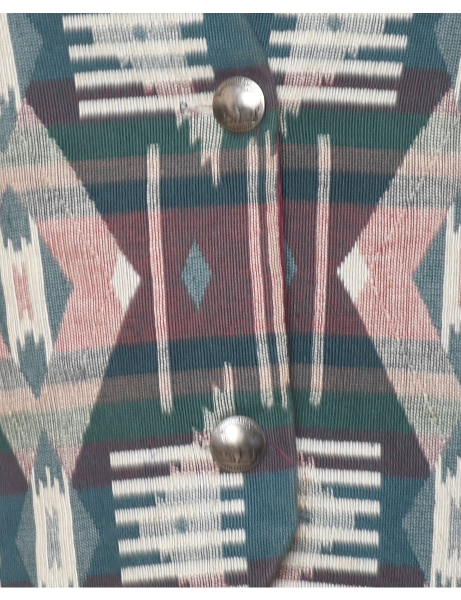 Ikat Pattern Multi-Colour Waistcoat - S