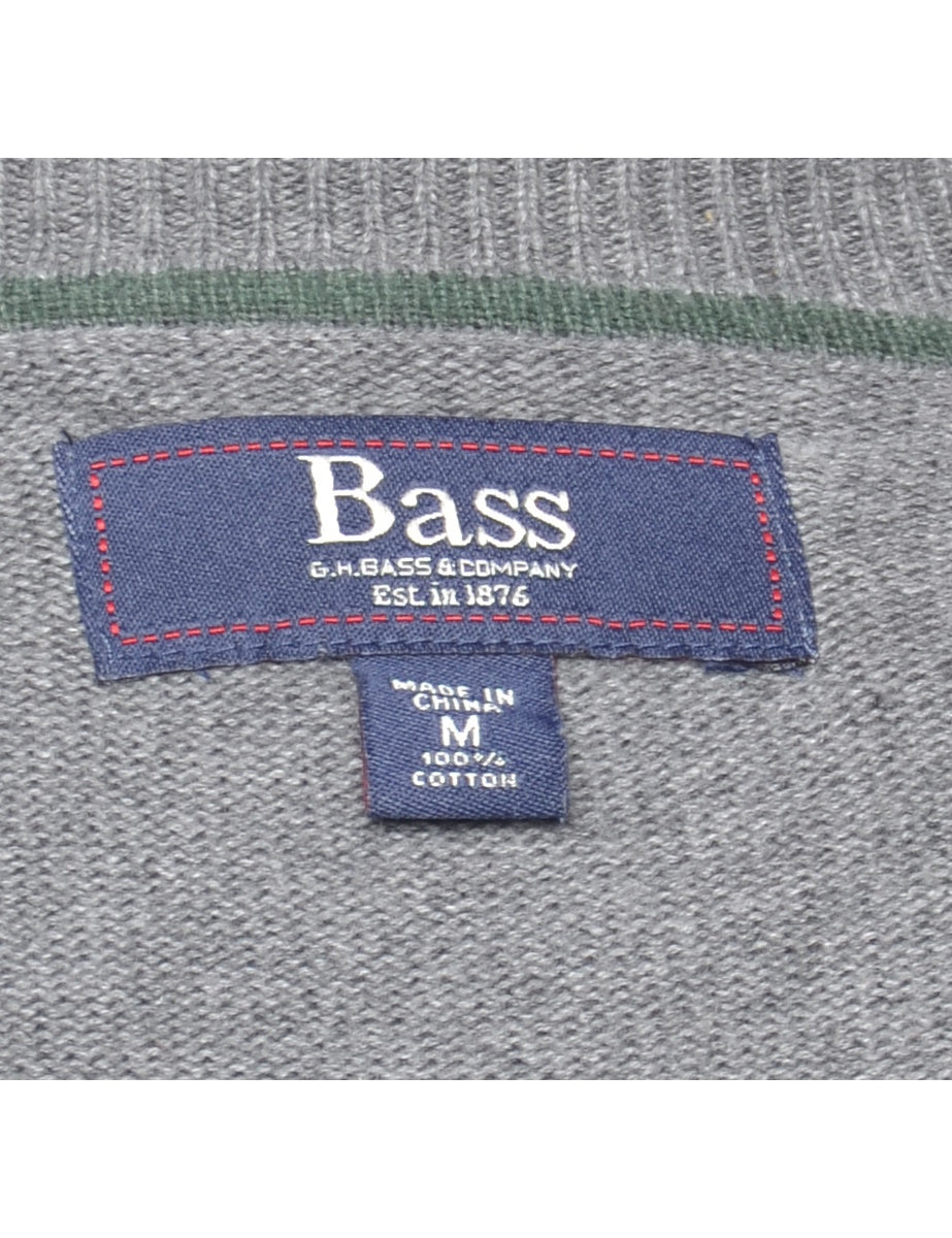 G. H. Bass Argyle Grey Jumper - M