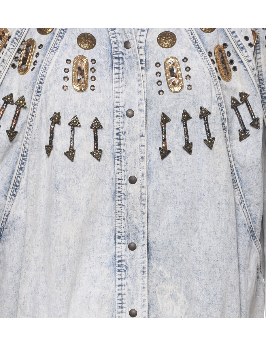 Acid Wash Denim Jacket - L