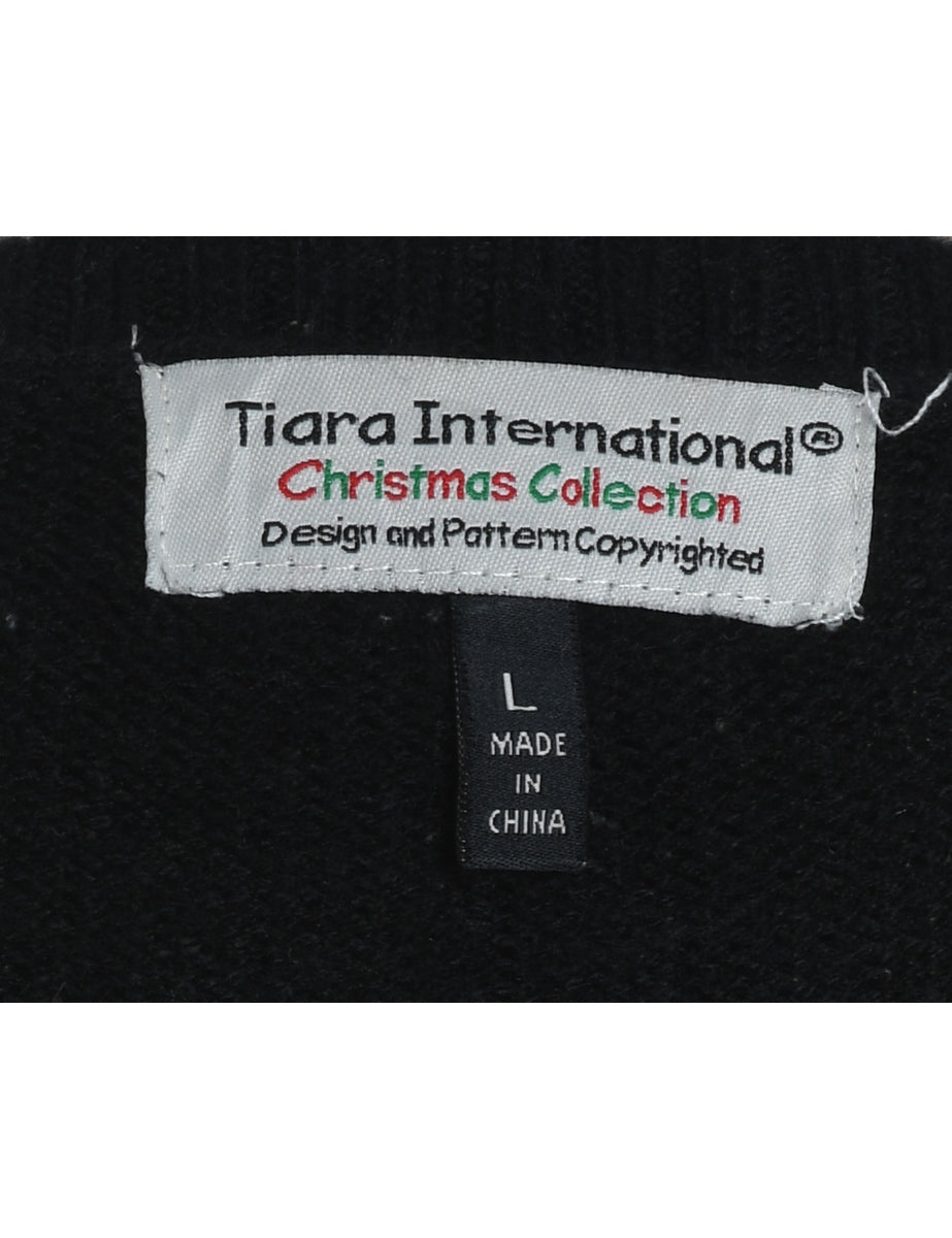 Black Christmas Jumper - L