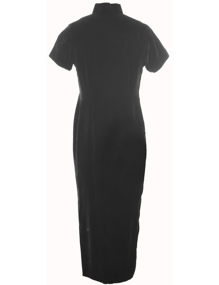 Dark Green Velvet Evening Dress - M