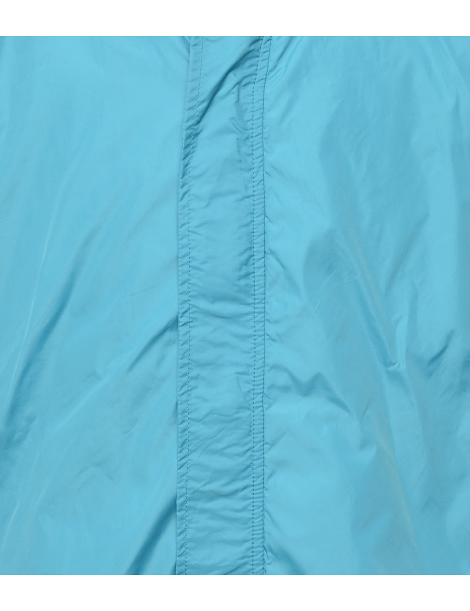 Turquoise Zip-Front Nylon Jacket - XL