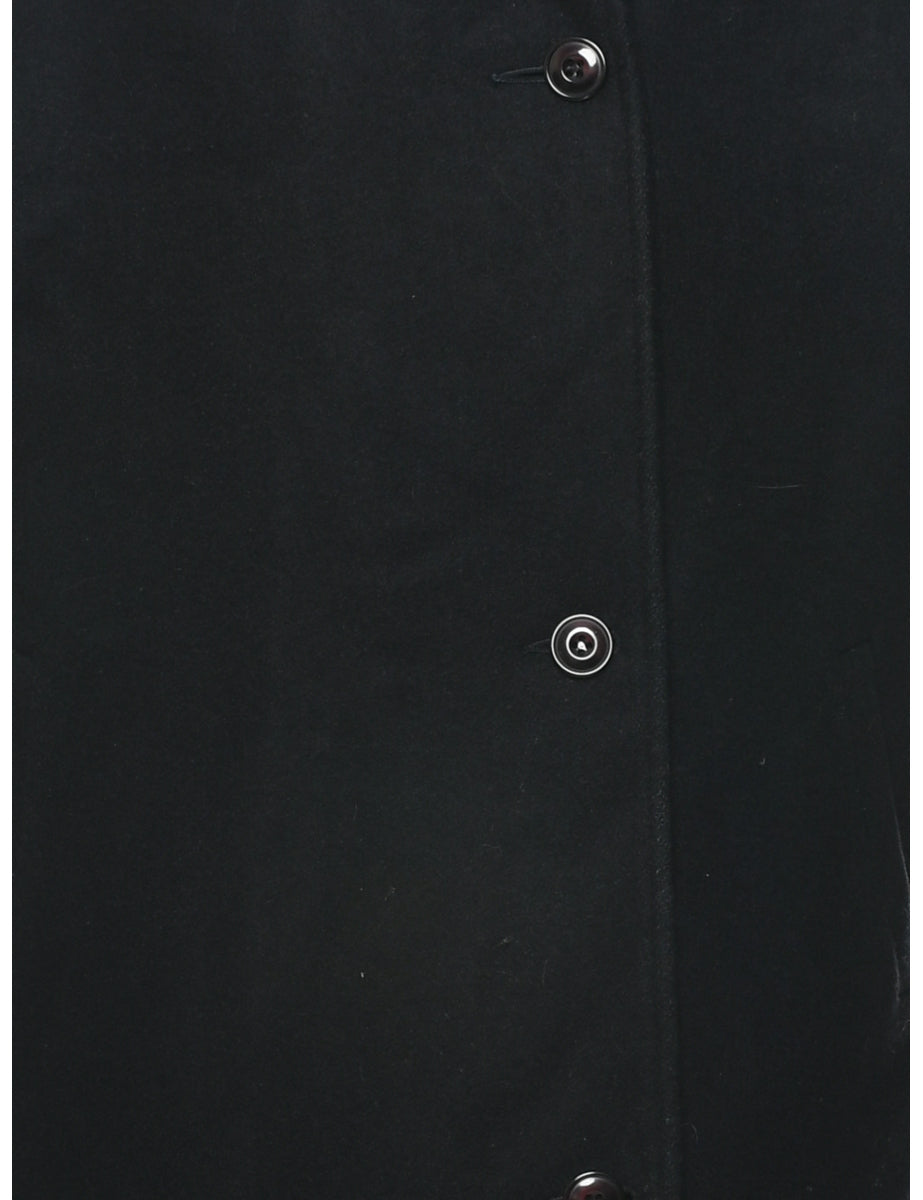 Black Wool Coat - L