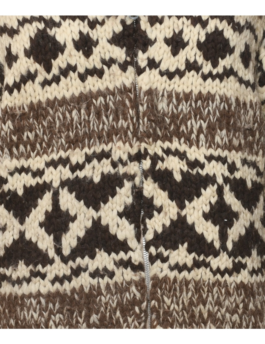 Zip Front Cardigan - L